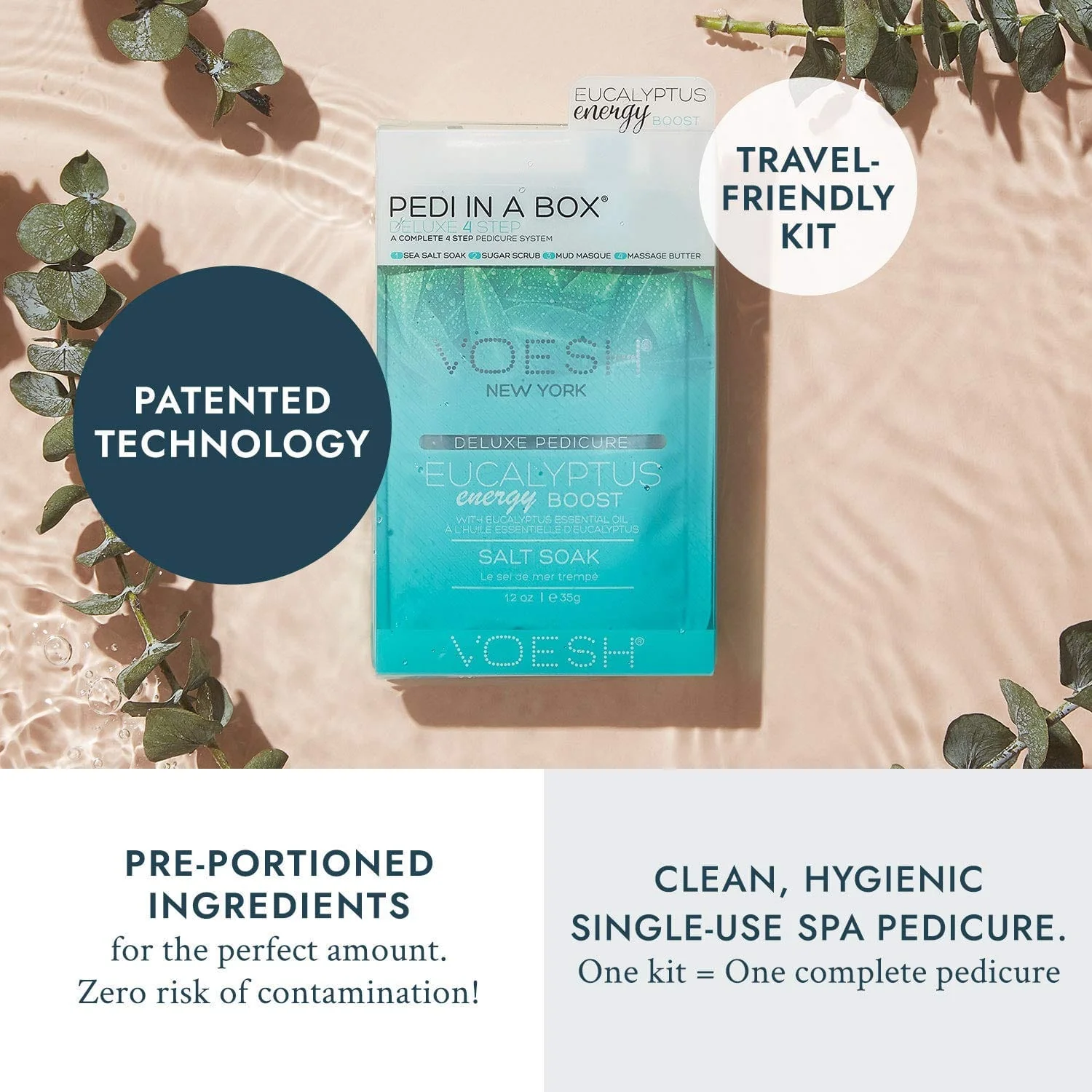 VOESH Pedi In A Box Deluxe 4 Step Eucalyptus Energy Boost - Image 5